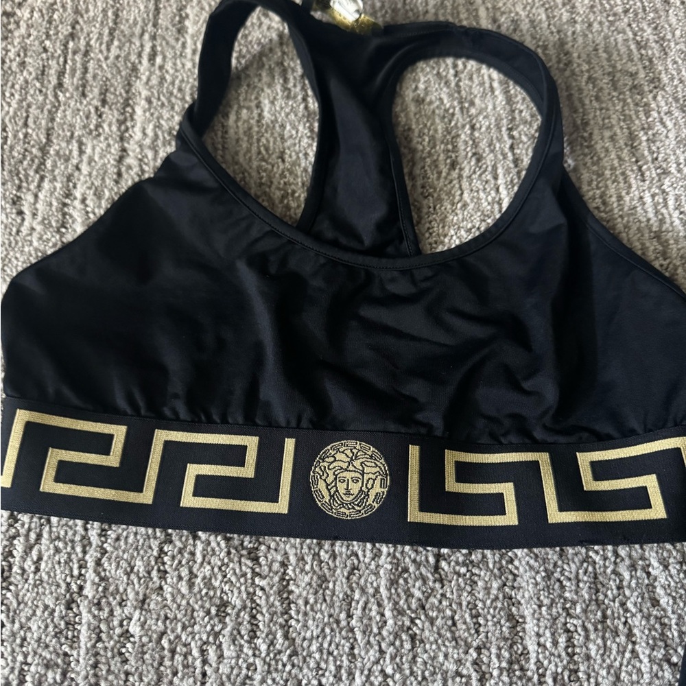 Versace Black and Gold Women's Sports Bra